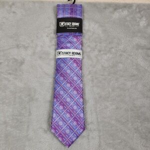 NWT Stacy Adams Necktie And‎ Handkerchief Set - Blue / Purple 100% Micro Fiber